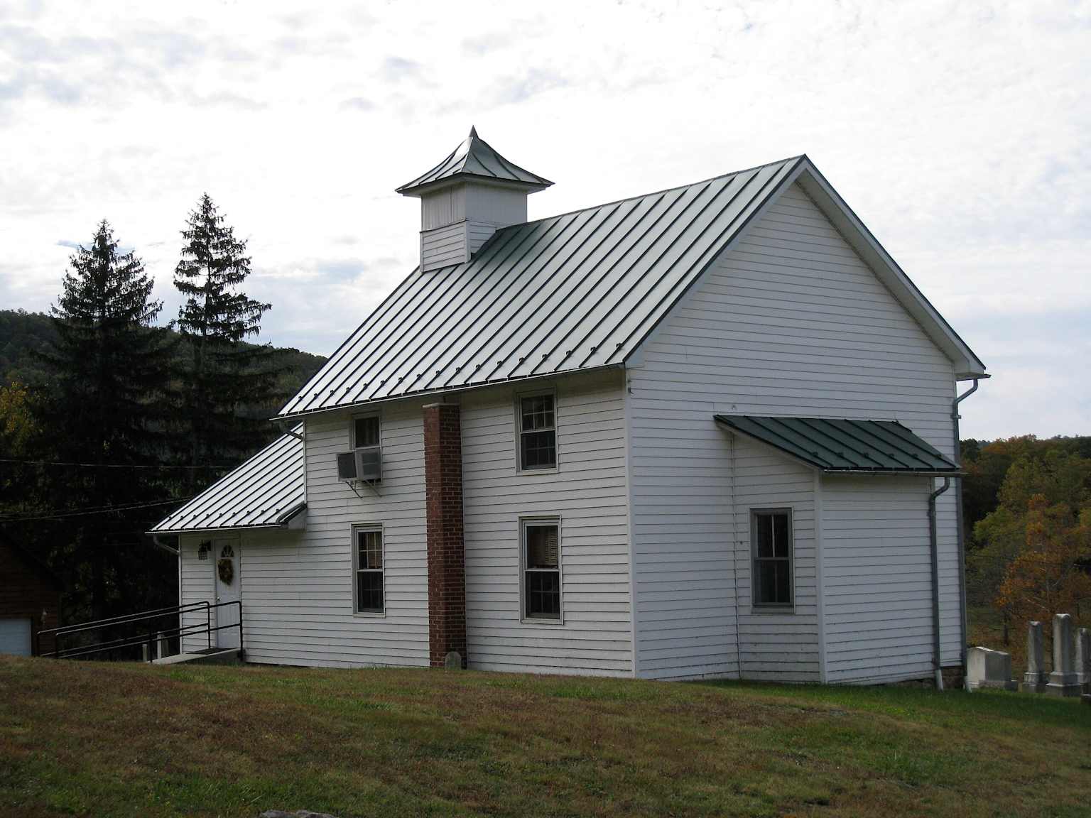 Exterior of Bloomery Presbyterian Church in Bloomery, West Virginia